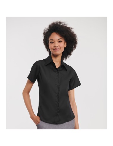 RUS-0R957F0-Ladies' Short Sleeve Tailored Ultimate Non-Iron Shirt
